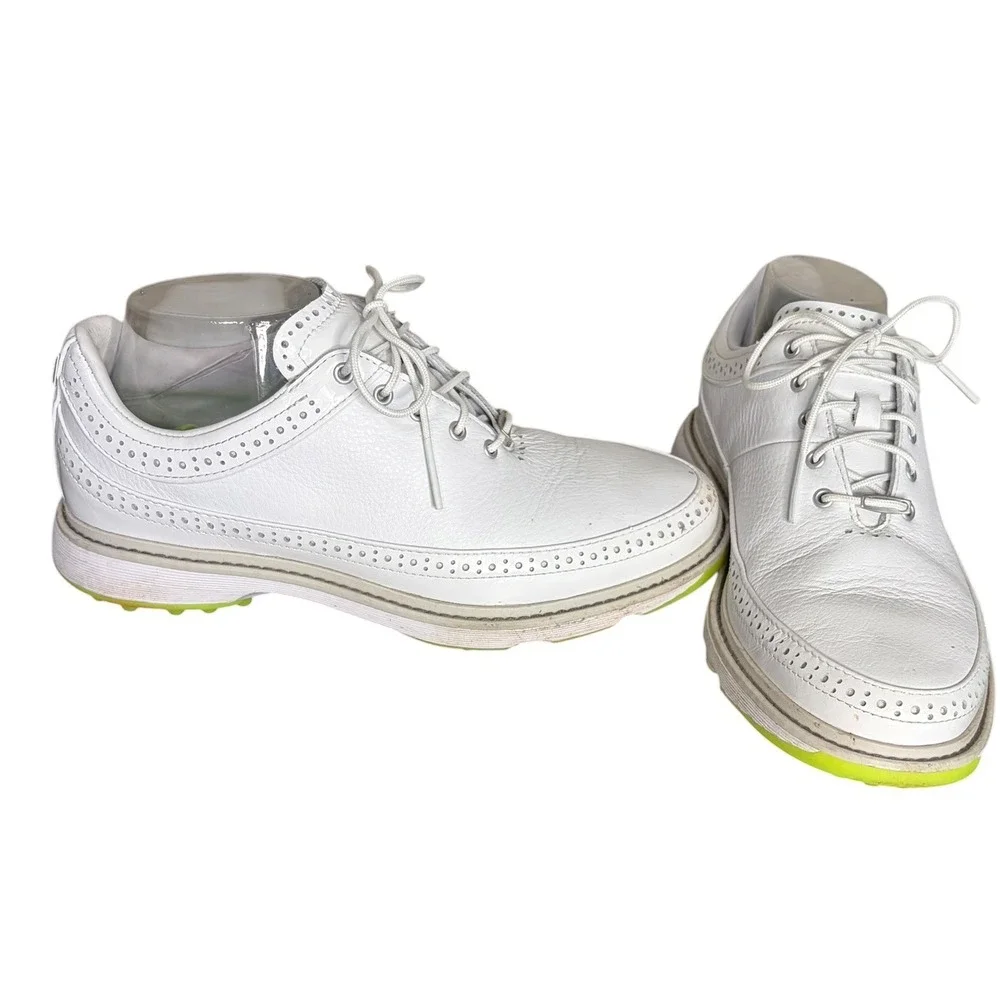 Adidas White MC80 Spikeless Golf Shoes Wingtip Leather Men's Size 7